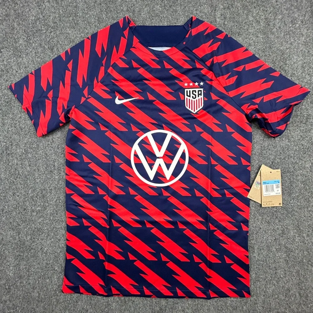 Nike USWNT Jersey Mens M Red Blue Dri Fit 2023 USA Soccer Academy Pro Pre-Match - Picture 4 of 14